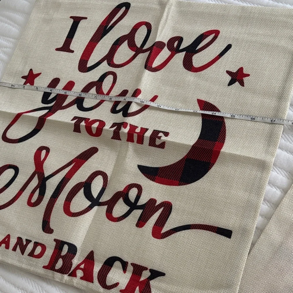 Love and Blessings Accent Pillow Covers Set of 2 Like New  17.5 x 17.5 inches Sq